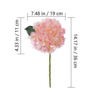 Alternate view of blush pink size 36cm artificial hydrangea stem