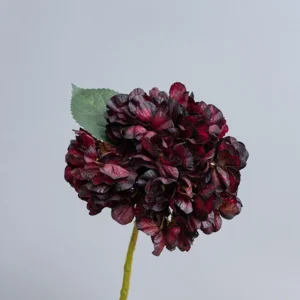 Burgundy artificial hydrangea stem