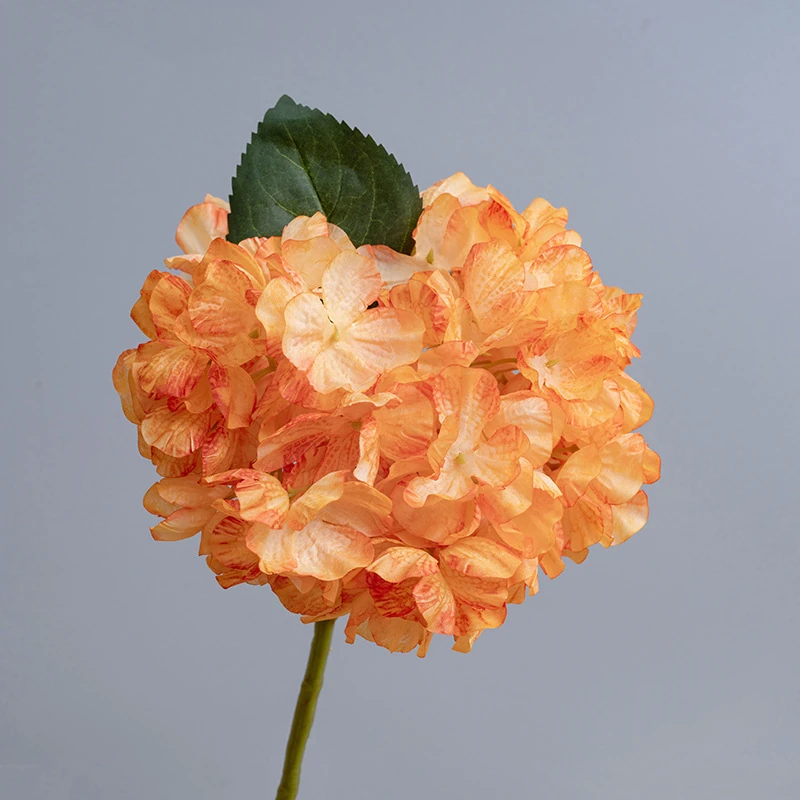 Orange artificial hydrangea stem
