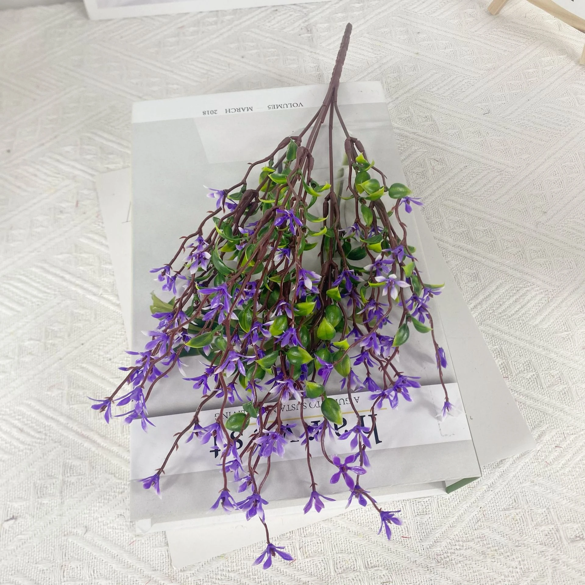 Deep Purple artificial Jasmine Flower Bush, 40 cm