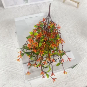 Orange artificial Jasmine Flower Bush, 40 cm