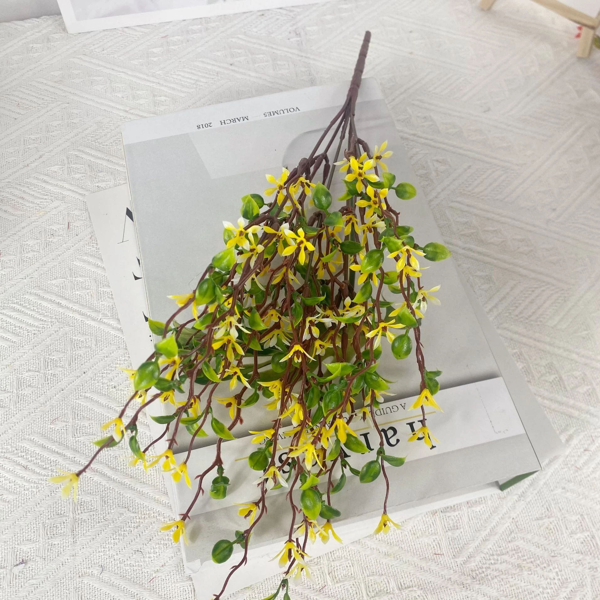Yellow artificial Jasmine Flower Bush, 40 cm