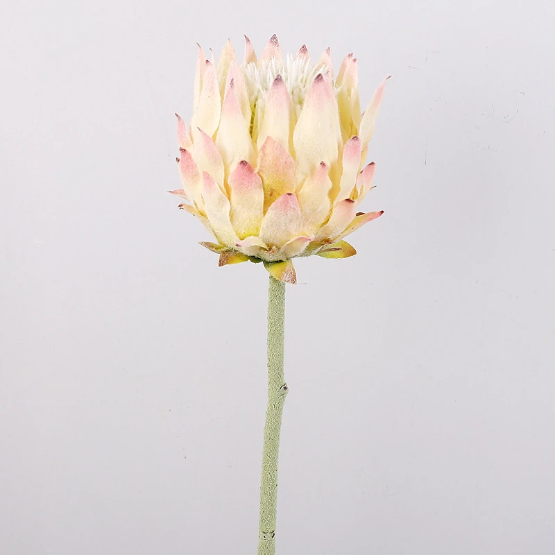 Blush artificial king protea flower stem