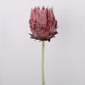 Burgundy artificial king protea flower stem