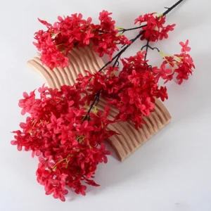 Red artificial larkspur spray