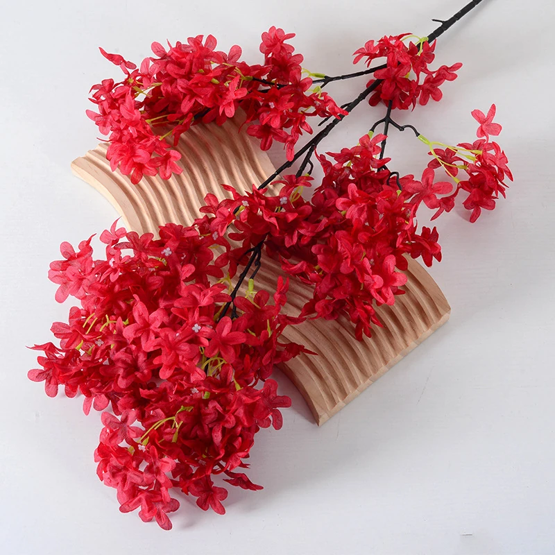 Red artificial larkspur spray