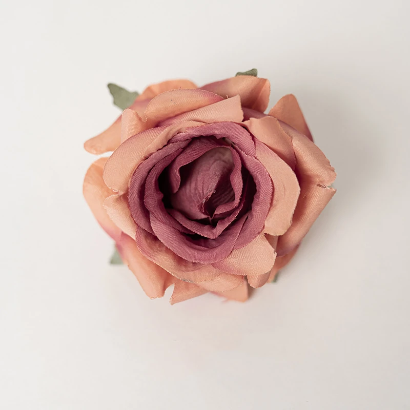 Deep Rose artificial Layered Rose Flower Head, 7 cm