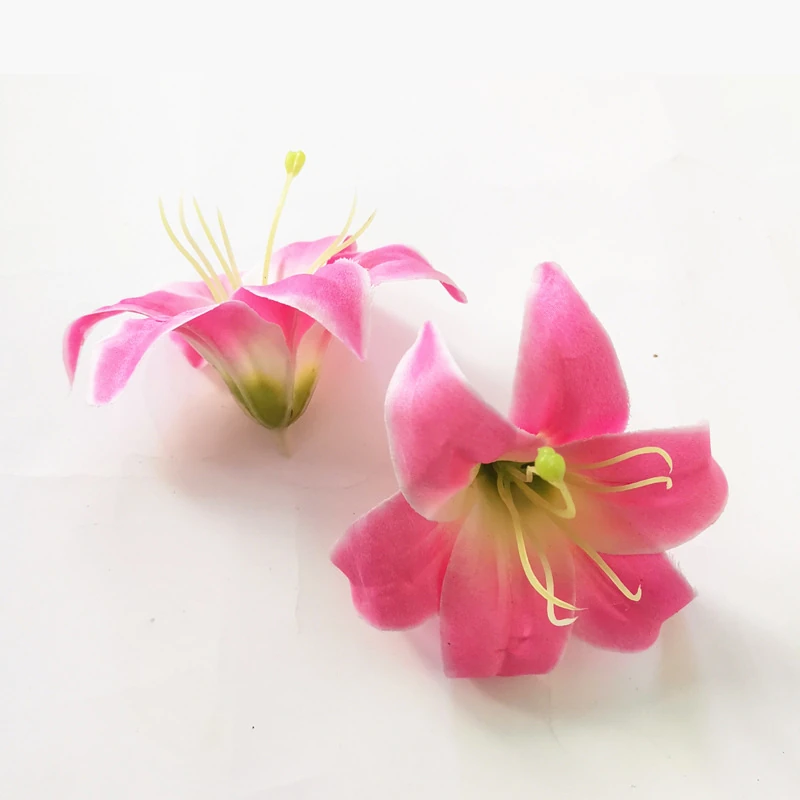 Pink artificial Lily Flower Head, 8 cm