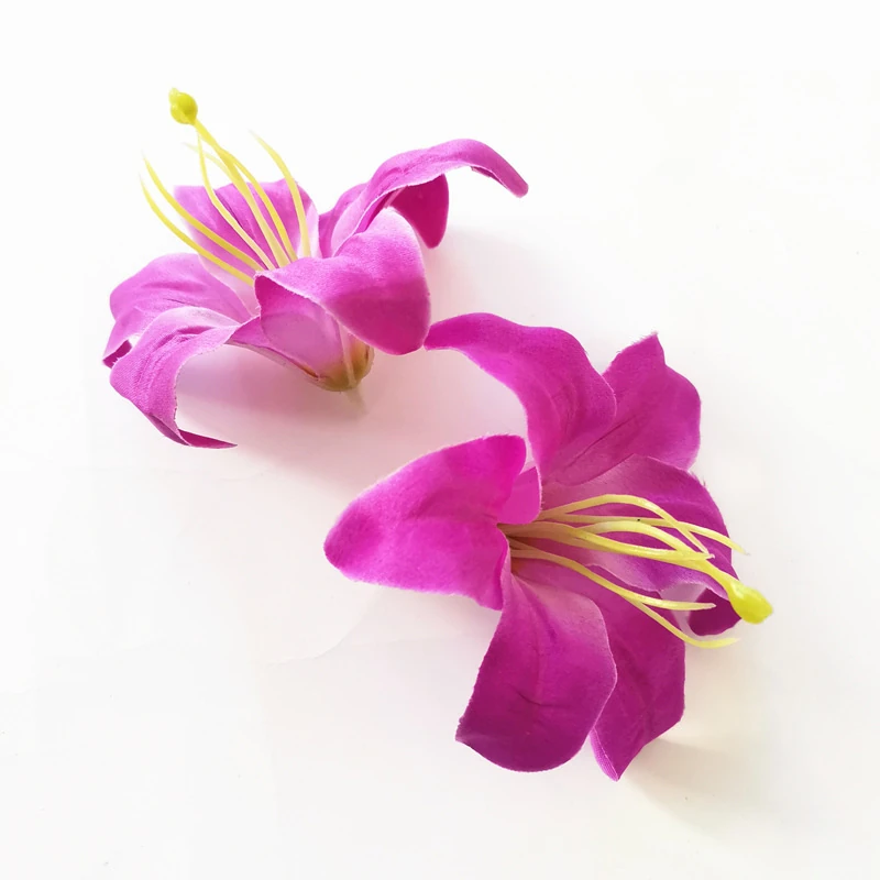 Purple artificial Lily Flower Head, 8 cm