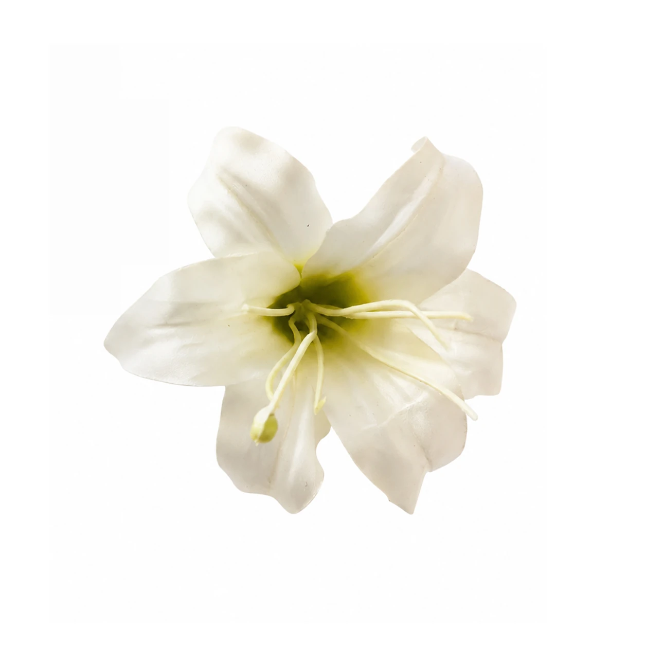 White artificial Lily Flower Head, 8 cm