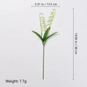Size and weight diagram for 38 cm artificial lily of the valley stem