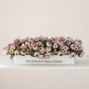 lavender artificial lisianthus flower box centerpiece