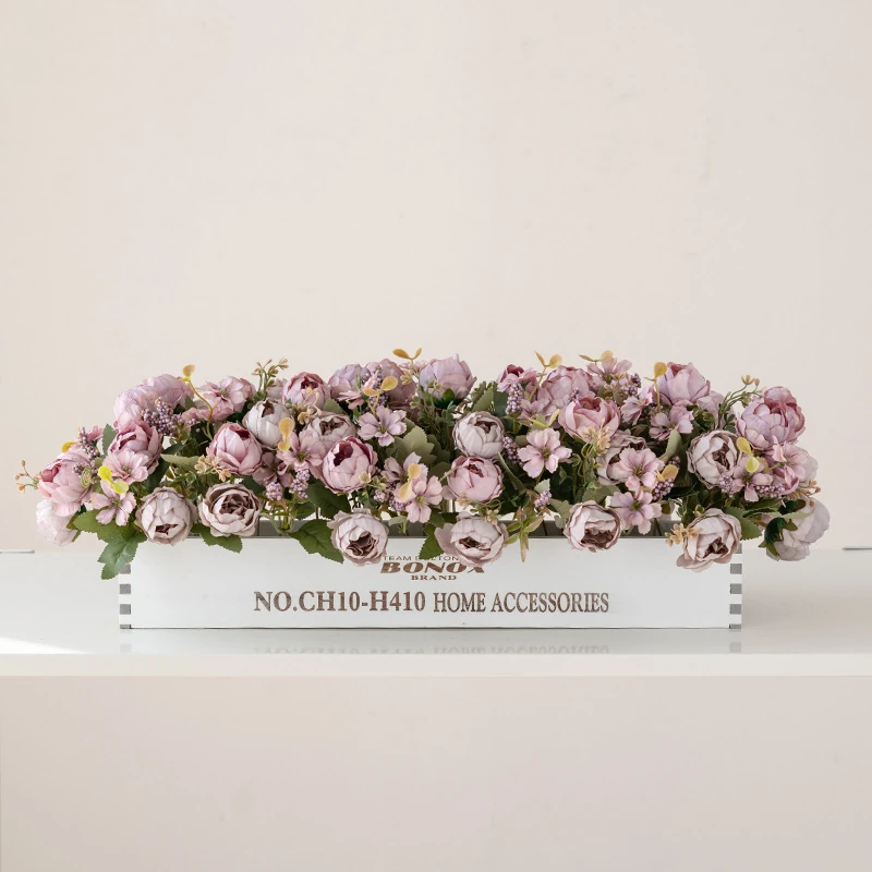 lavender artificial lisianthus flower box centerpiece