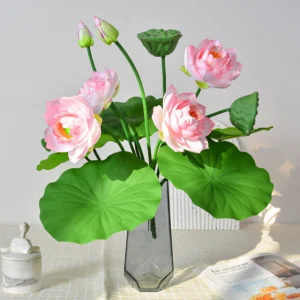 Blush artificial lotus flower bush