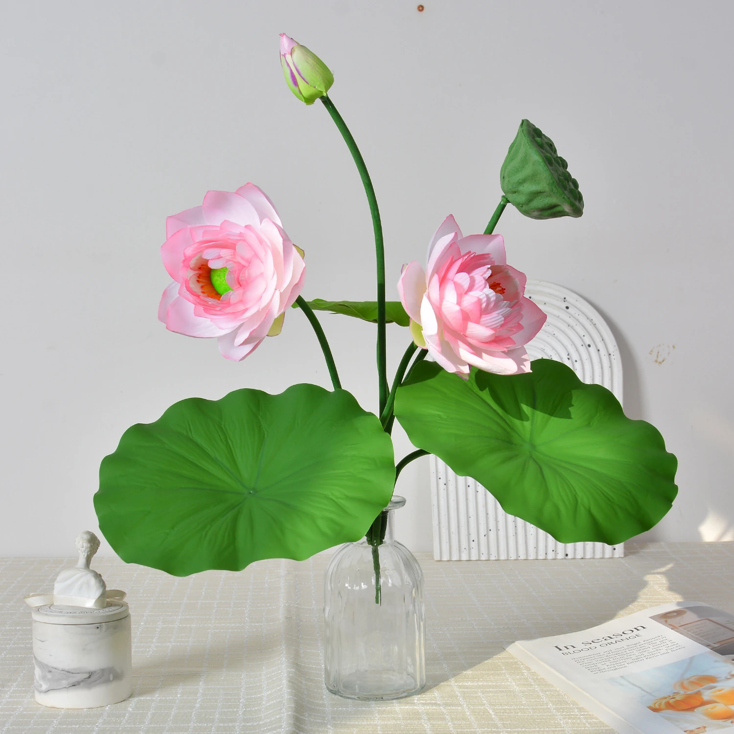 Light Pink artificial lotus flower bush