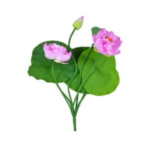 Pink artificial lotus flower bush