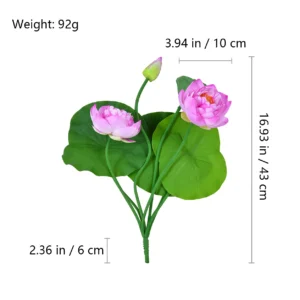 Alternate view of pink size 43cm artificial lotus flower bush