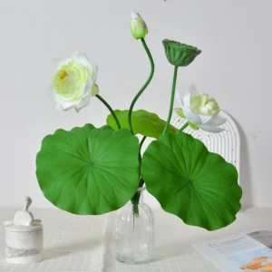 White artificial lotus flower bush