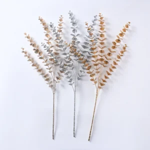 Gold, silver and rose gold artificial metallic eucalyptus spray options