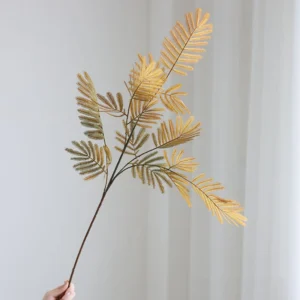 Champagne Gold artificial mimosa leaf spray