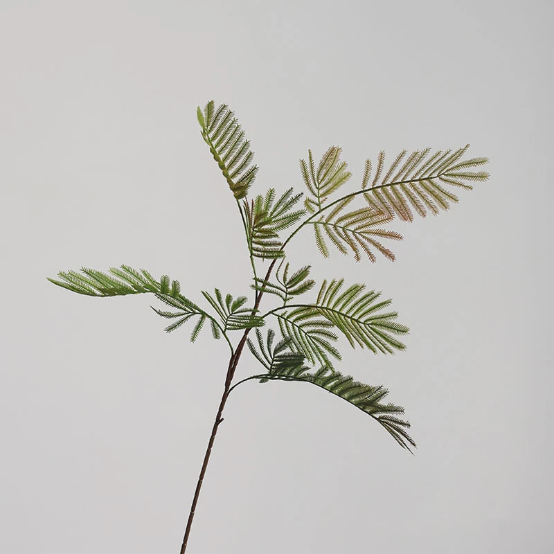 Dark Green artificial mimosa leaf spray