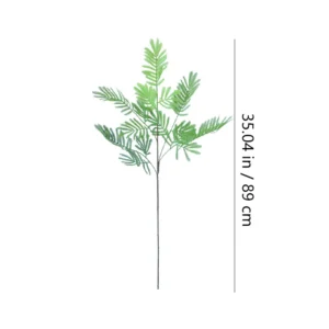 Size diagram for artificial mimosa leaf spray, 89 cm