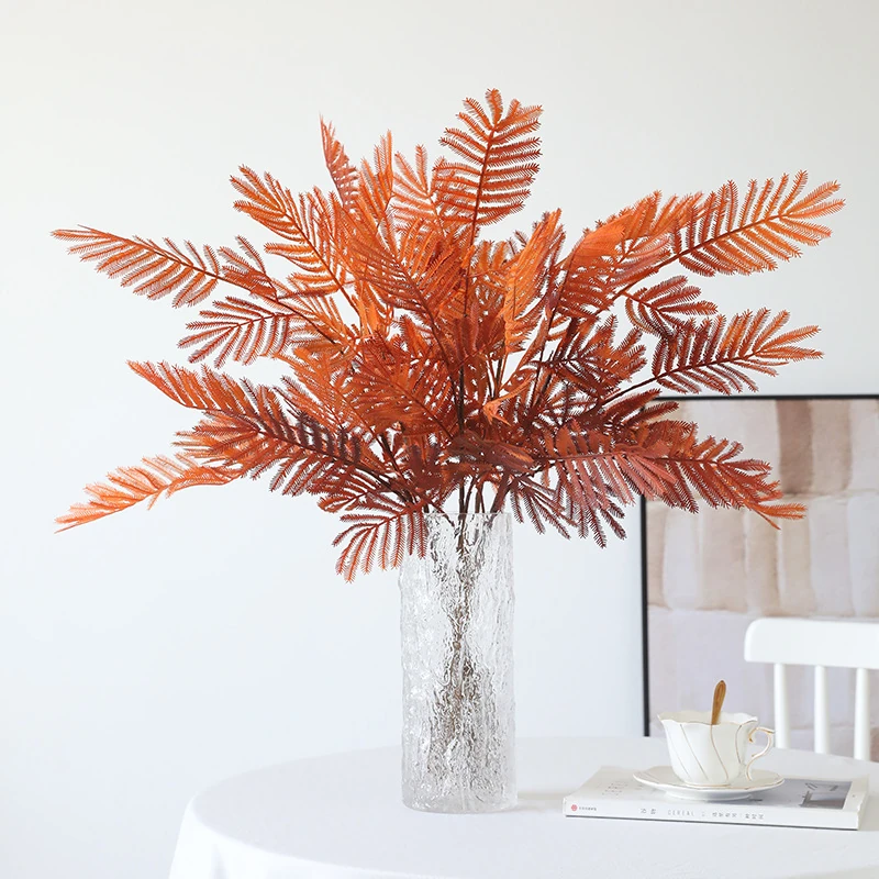 Artificial Mimosa Leaf Spray shown in a decorative display