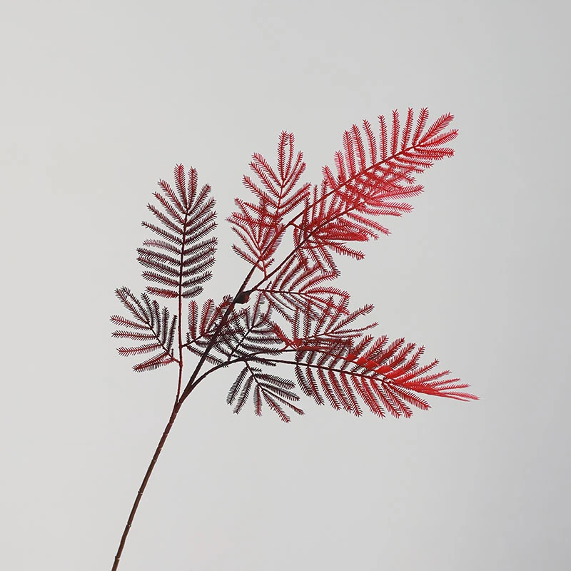 Alternate view of rose gold artificial mimosa leaf spray