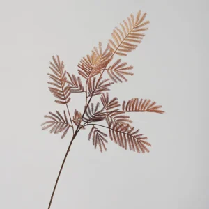 Rose Gold artificial mimosa leaf spray