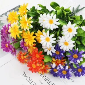 Artificial Mini Daisy Flower Bush arranged for decorative display