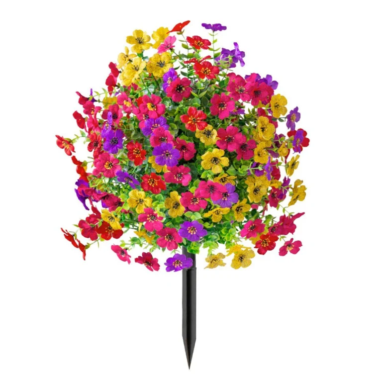 Artificial Mixed Flower Ball Topiary Stake