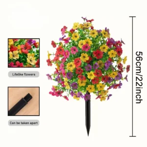 Size diagram for 56 cm artificial mixed flower ball topiary stake