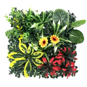 Large Leaf Sunflower Mix artificial mixed green wall panel
