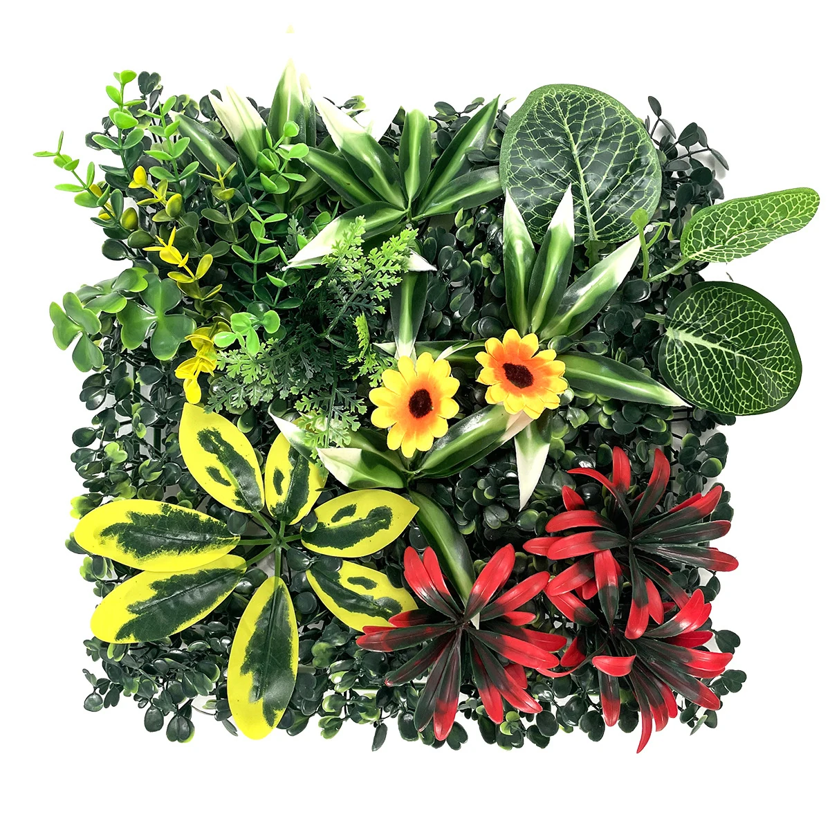 Large Leaf Sunflower Mix artificial mixed green wall panel