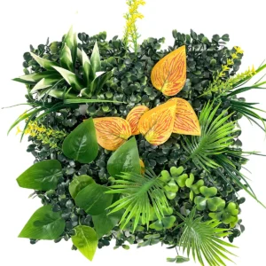 Orange Anthurium Mix artificial mixed green wall panel