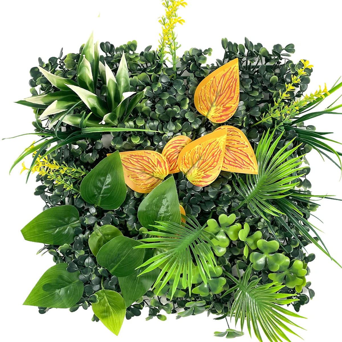 Orange Anthurium Mix artificial mixed green wall panel