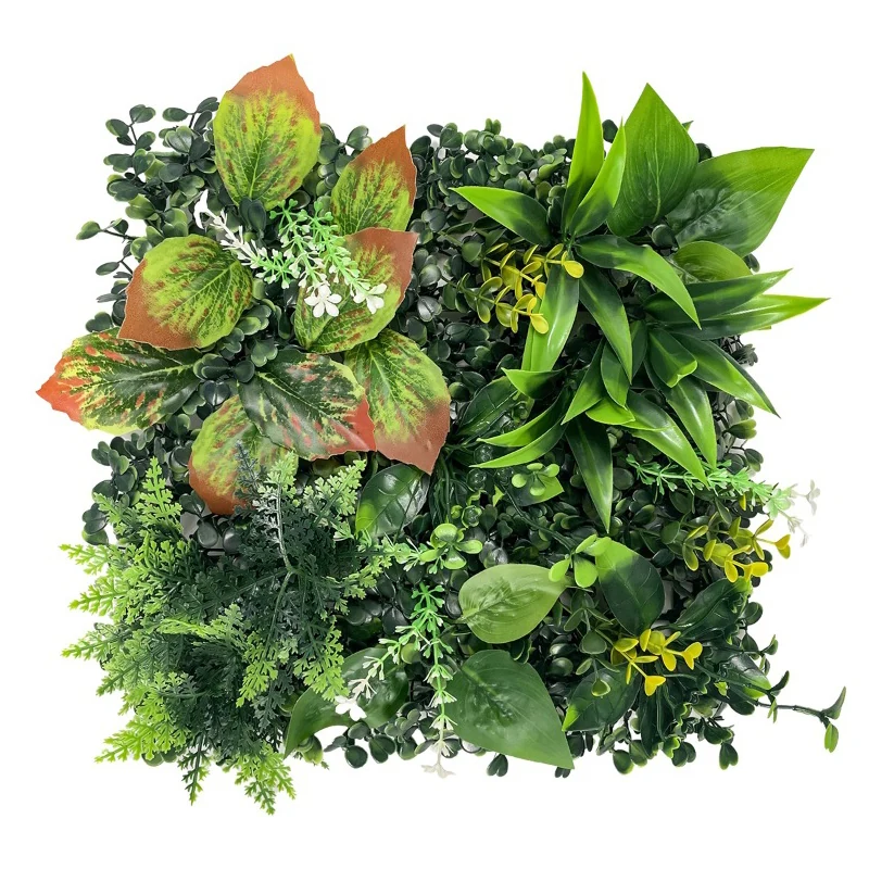 Orange Croton Mix artificial mixed green wall panel