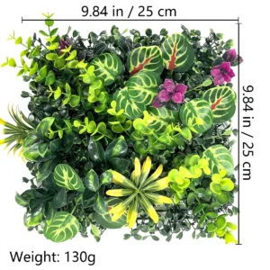 Size diagram for panel artificial mixed green wall panel