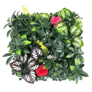 Pink Rose Calathea Mix artificial mixed green wall panel
