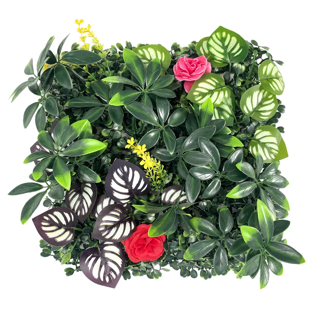 Pink Rose Calathea Mix artificial mixed green wall panel