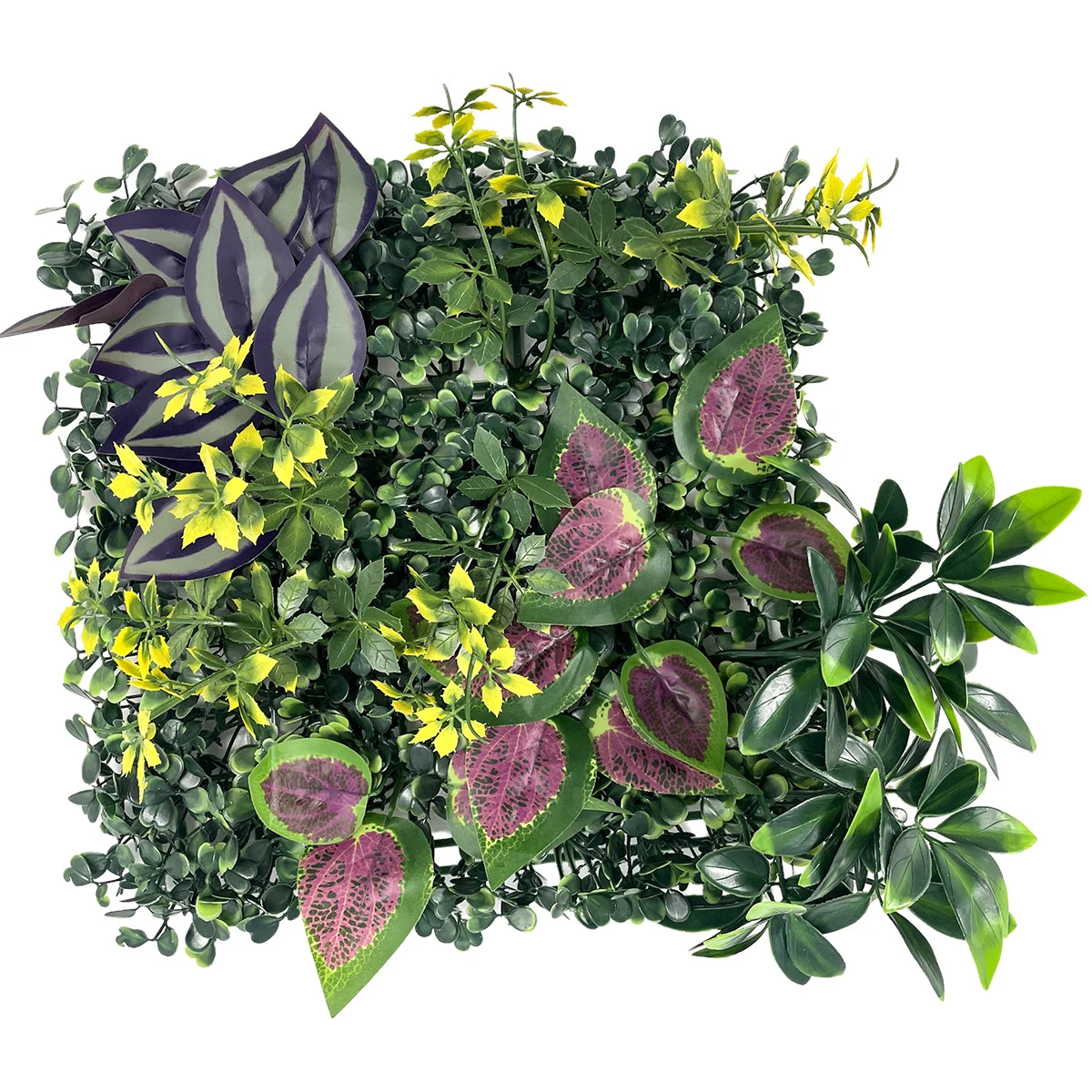 Purple Calathea Mix artificial mixed green wall panel