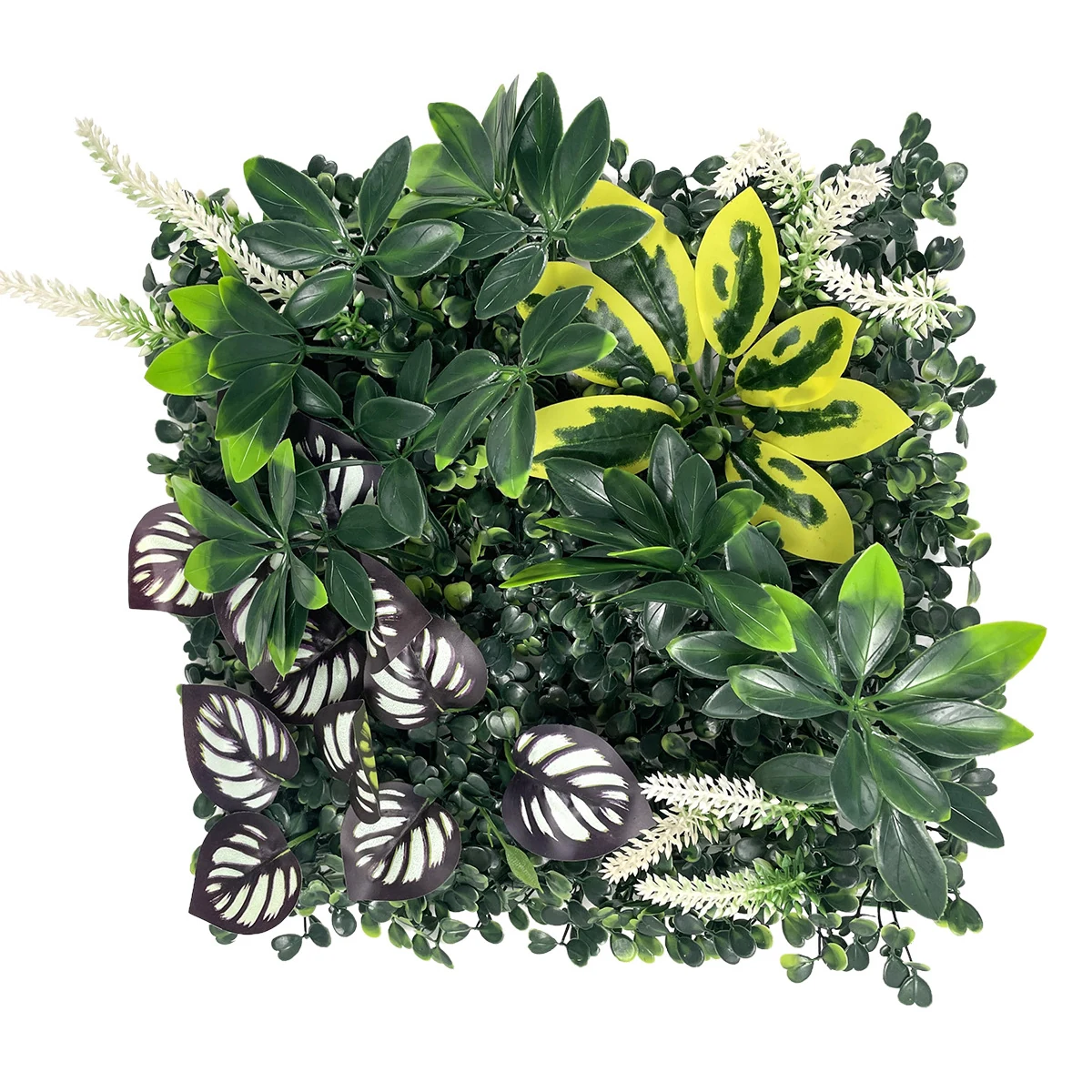 Striped Calathea Mix artificial mixed green wall panel
