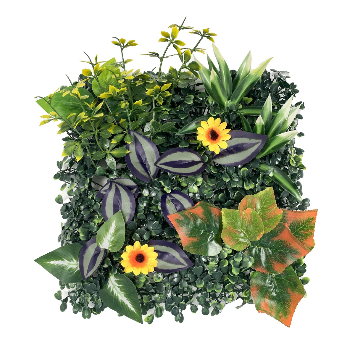 Sunflower Calathea Mix artificial mixed green wall panel