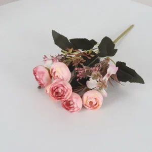Blush artificial mixed rose flower bouquet