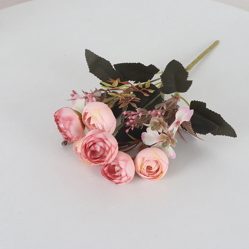 Blush artificial mixed rose flower bouquet