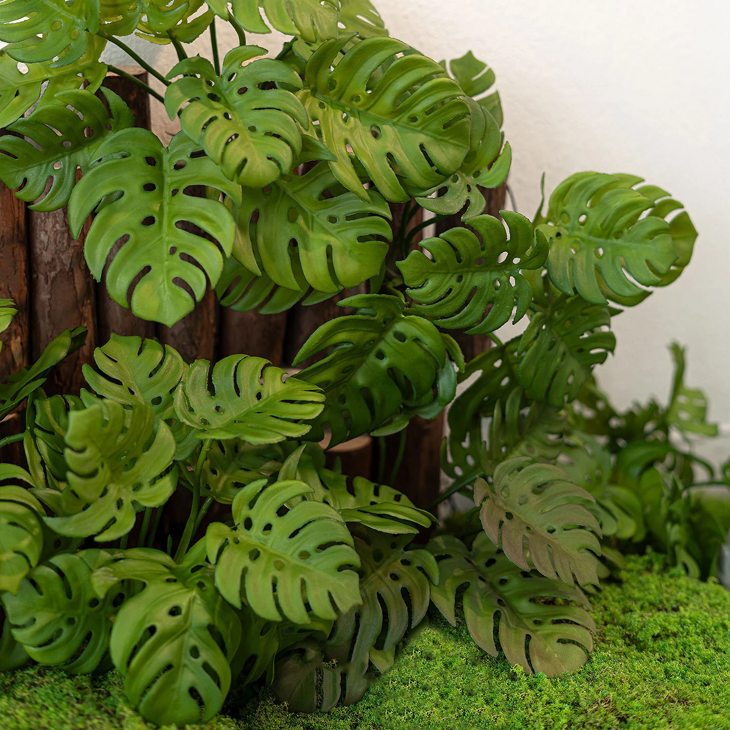 Artificial Monstera Leaf Bush displayed for greenery display