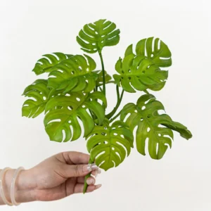 Alternate view of artificial monstera leaf bush