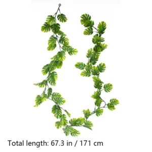 Artificial monstera leaf garland, 171 cm