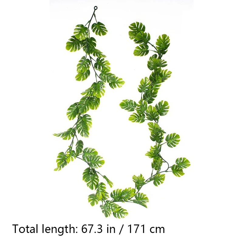 Artificial monstera leaf garland, 171 cm