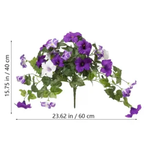 Size diagram for artificial morning glory flower bush, 40 cm